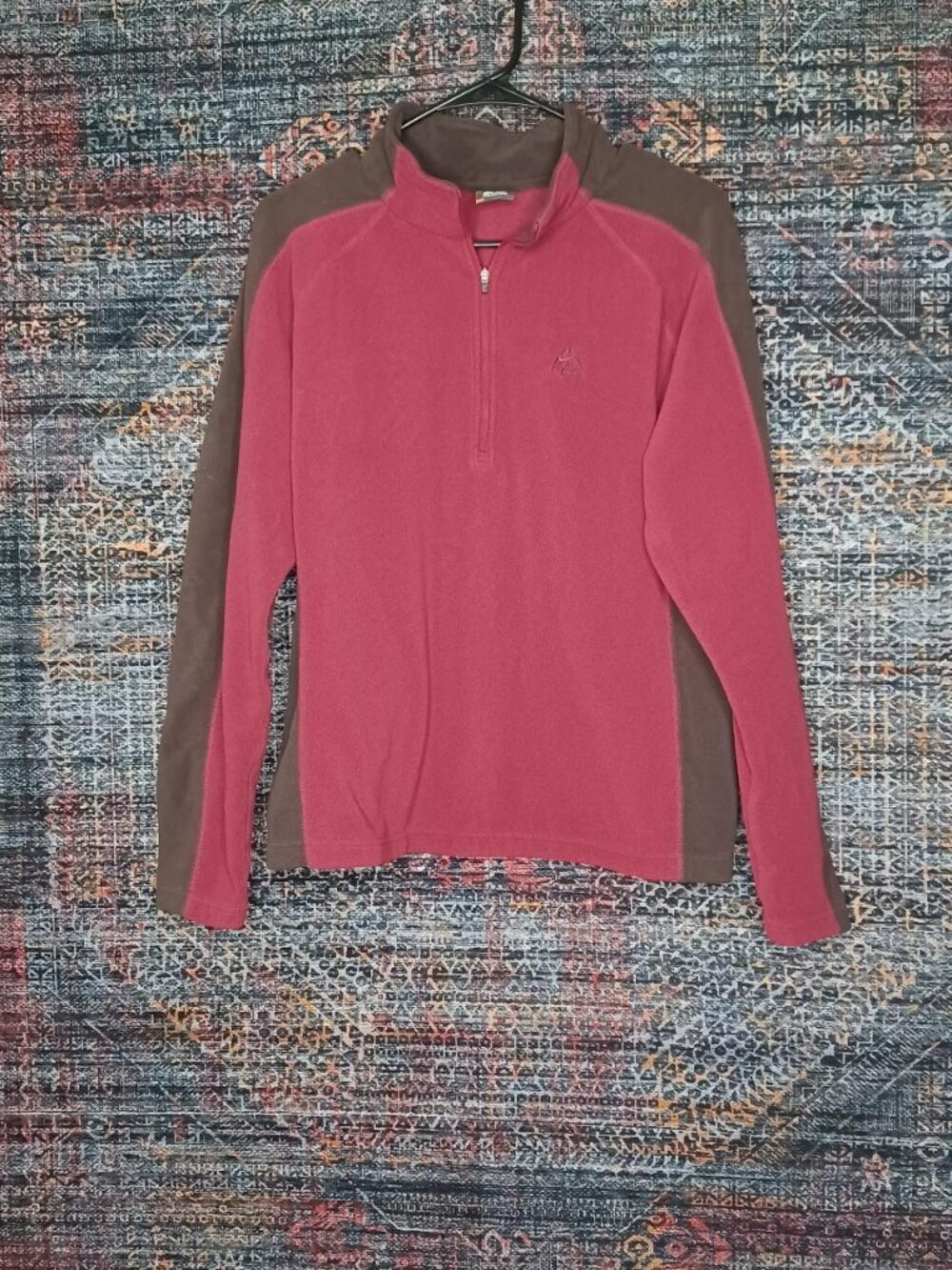 Vintage Y2K Nike ACG womens pink brown Therma Fit 1/2 zip sweater L